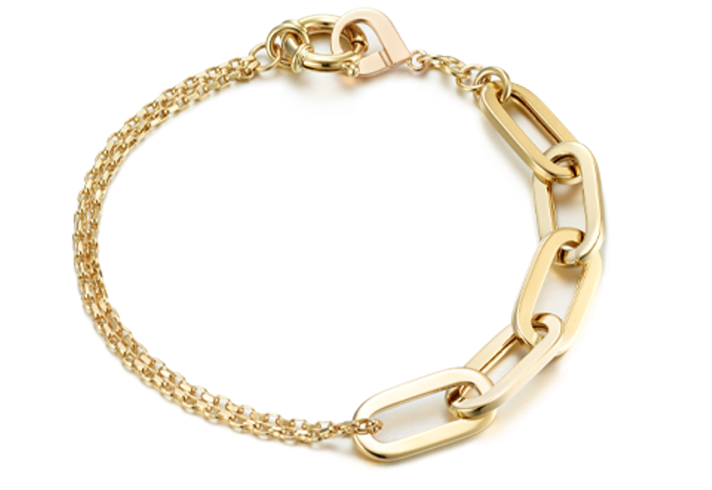 18k Paperclip Style Bracelet