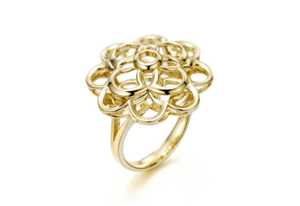 18k Yellow Gold Floral Ring