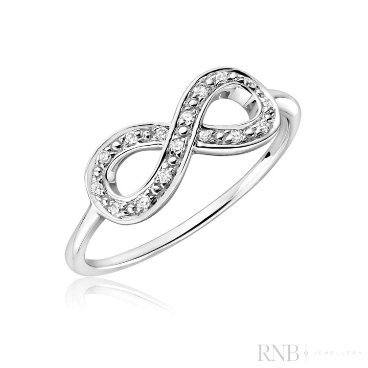 10k White Gold Diamond Infinity Ring