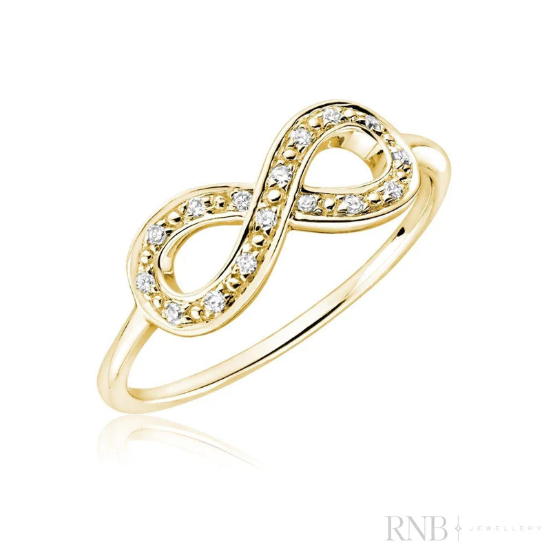 10k White Gold Diamond Infinity Ring