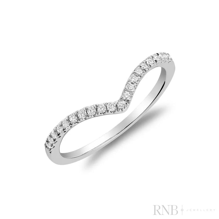 14k Natural Diamond V-Shaped Semi Eternity Diamond Ring