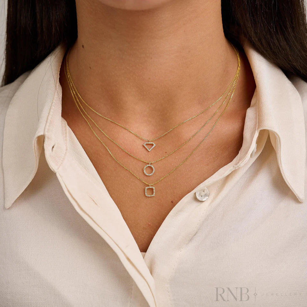 14k Rose Gold Petite Diamond Shaped Diamond Pendant