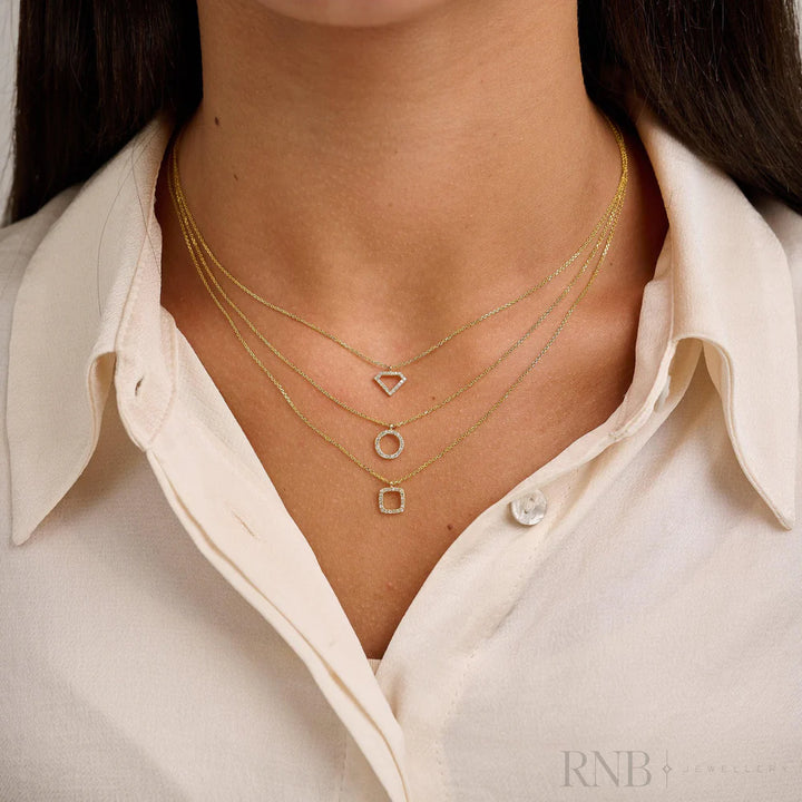 14k Rose Gold Petite Diamond Shaped Diamond Pendant