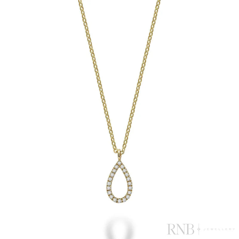 14k Petite Pear Diamond Necklace