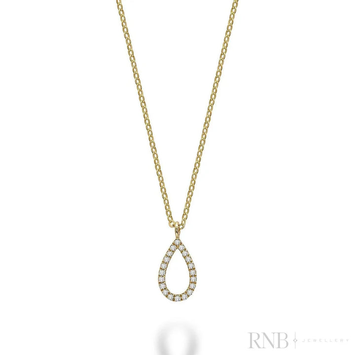 14k Petite Pear Diamond Necklace