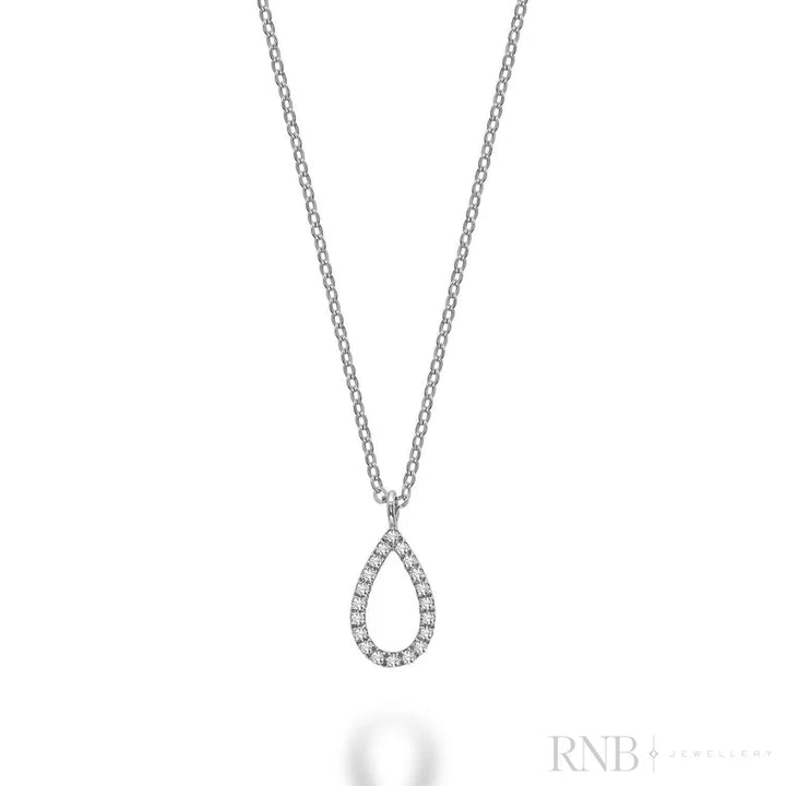 14k Petite Pear Diamond Necklace