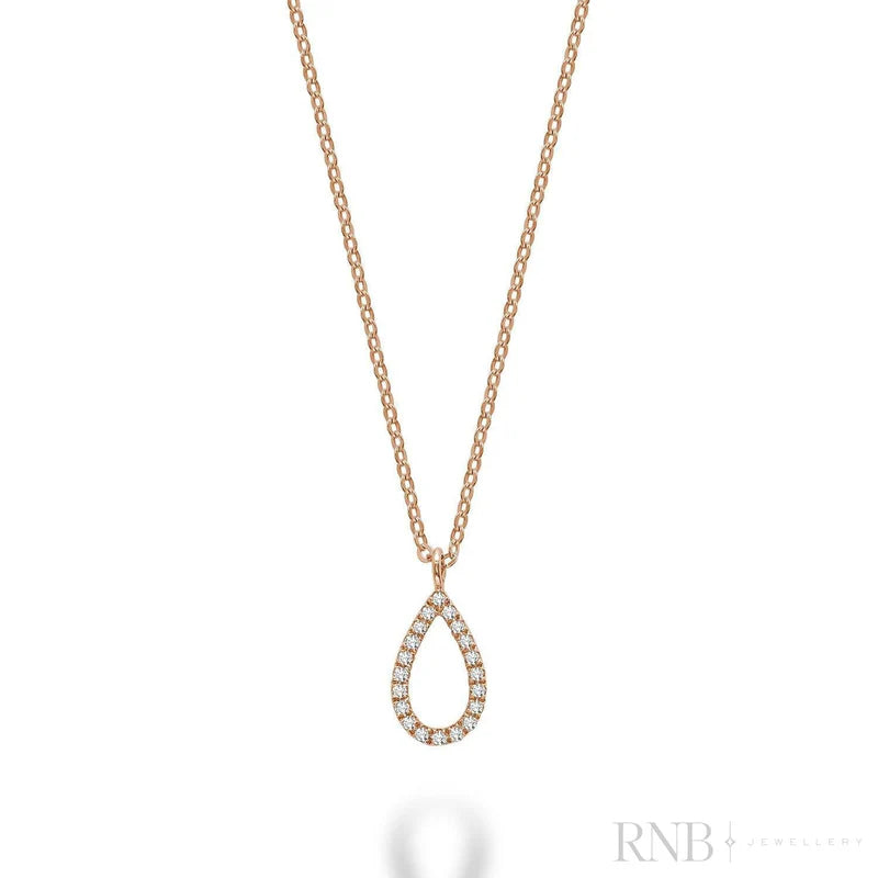 14k Petite Pear Diamond Necklace