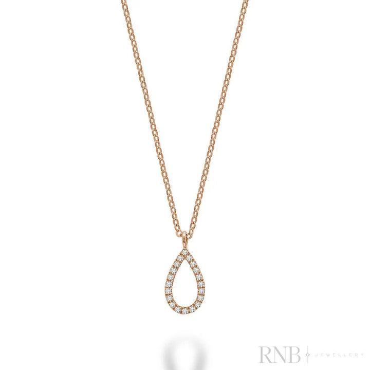 14k Petite Pear Diamond Necklace