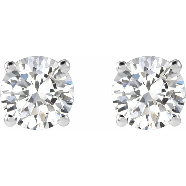14k White Gold Lab-Grown Diamond Earrings