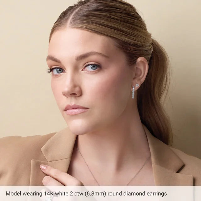 14k White Gold Lab-Grown Diamond Earrings