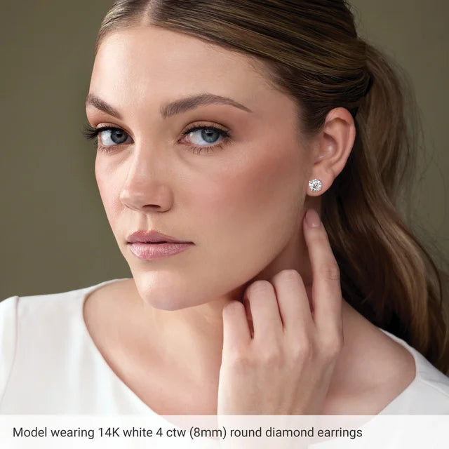 14k White Gold Lab-Grown Diamond Earrings