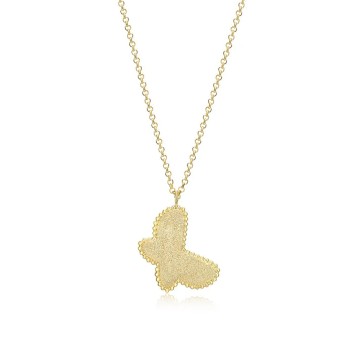 Reign Gold Plated Diamond Cut Butterfly Necklace