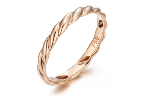18k Slim Rope Design Ring