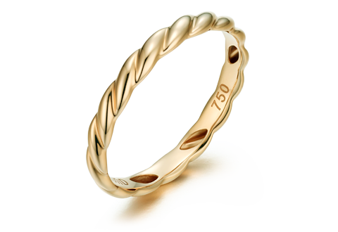 18k Slim Rope Design Ring