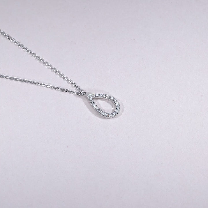 14k Petite Pear Diamond Necklace